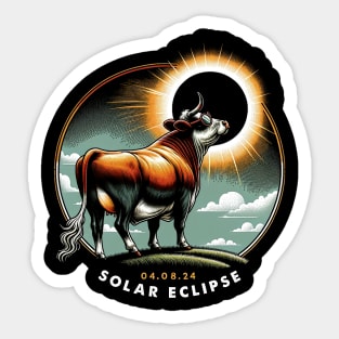 Sunlit Cow Eclipse: Fashionable Tee for Cow Lovers and Eclipses Sticker